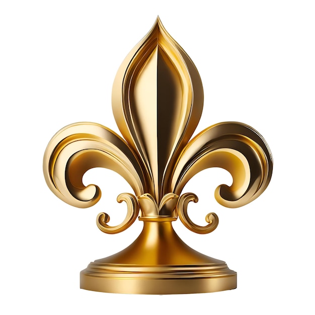 PSD fleur de lis en or 3d