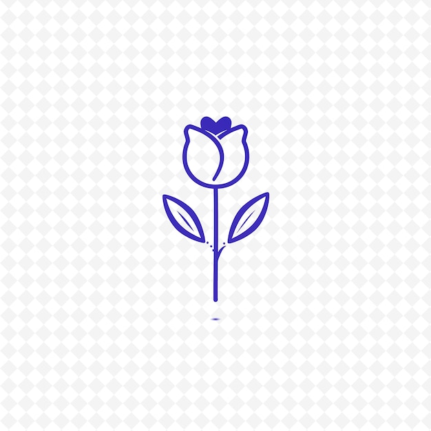 PSD une fleur avec le mot tulipe sur un fond blanc