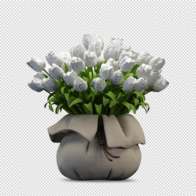 Fleur de plante de beauté en rendu 3d isolé