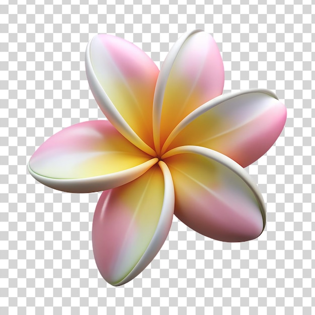 PSD fleur de plumeria 3d isolée sur un fond transparent