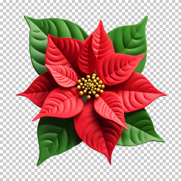 PSD fleur de poinsettia isolée sur un fond transparent