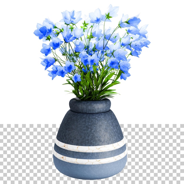 PSD fleur pourpre avec un beau pot de vase moderne