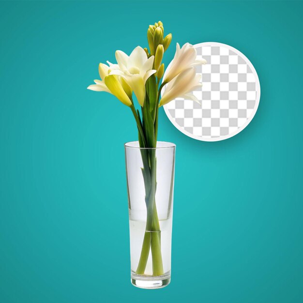 PSD une fleur de rose dans un vase blanc