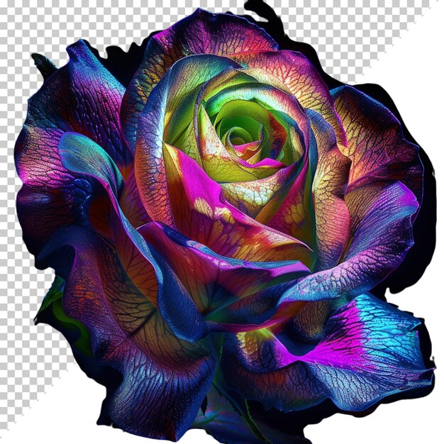 PSD fleur de rose png isolée sur un fond transparent