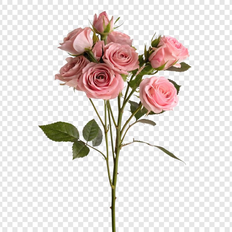 PSD fleur de rose png isolée sur un fond transparent