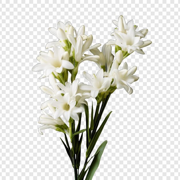 PSD fleur de tuberose isolée sur un fond transparent