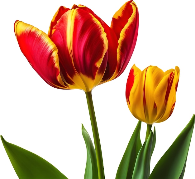 PSD une fleur de tulipes colorée générée par aig.