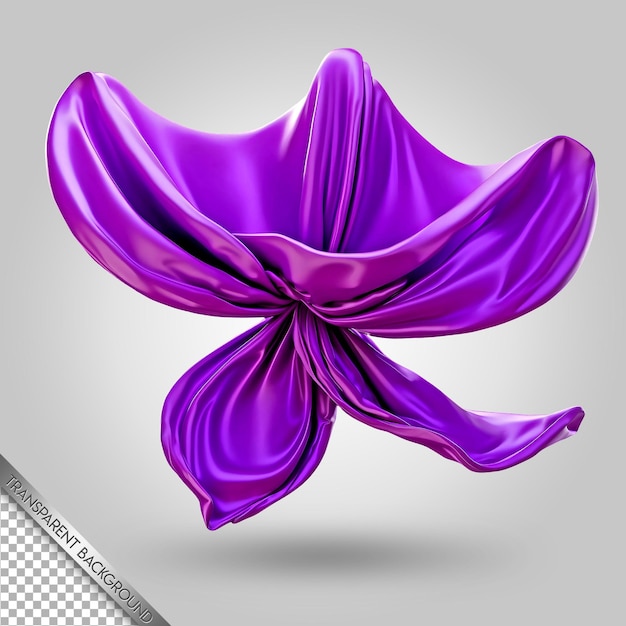 PSD une fleur violette et blanche est montrée avec un ruban violet