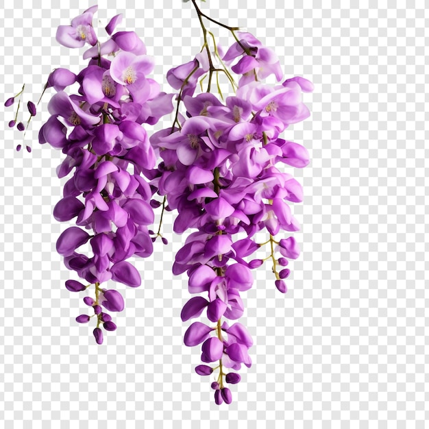 PSD fleur de wisteria isolée sur un fond transparent