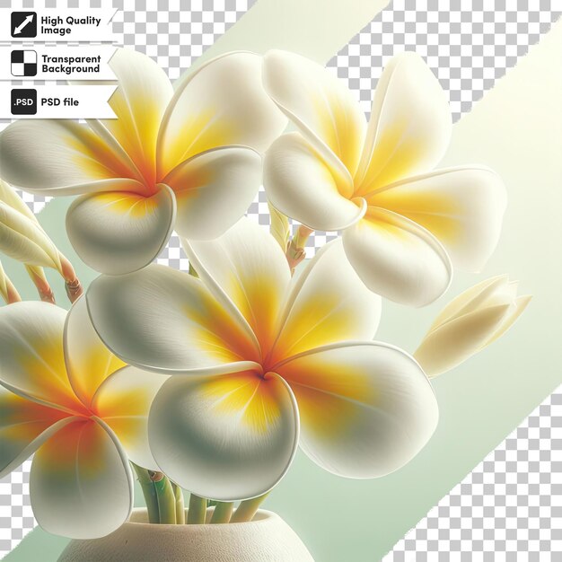 PSD des fleurs blanches de frangipani sur fond transparent