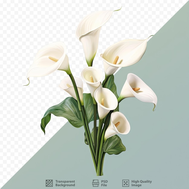 Fleurs De Calla Blanches Sur Fond Transparent