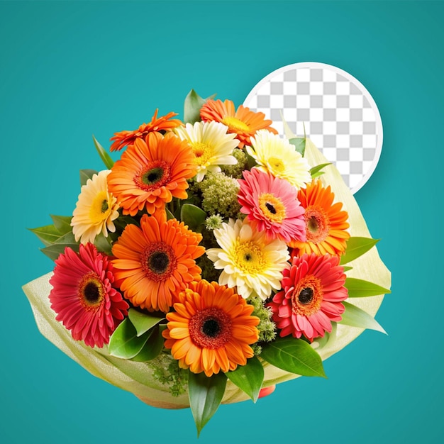 PSD des fleurs colorées dans un vase