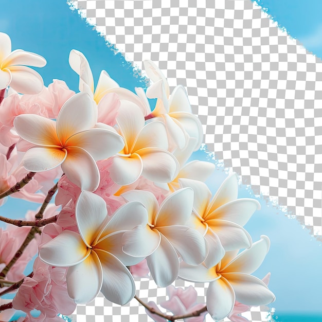 PSD les fleurs de frangipani rehaussent le bel arrière-plan transparent