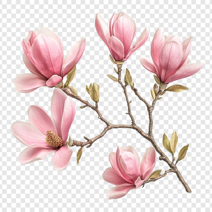 PSD les fleurs de magnolia roses