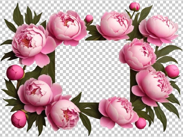 PSD fleurs de pionne à l'aquarelle clip art style vintage sur fond blanc