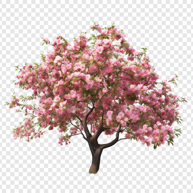Des fleurs de printemps, un pommier en fleurs isolé sur un fond transparent.