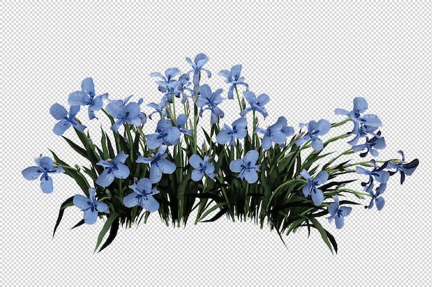 PSD fleurs en rendu 3d isolé