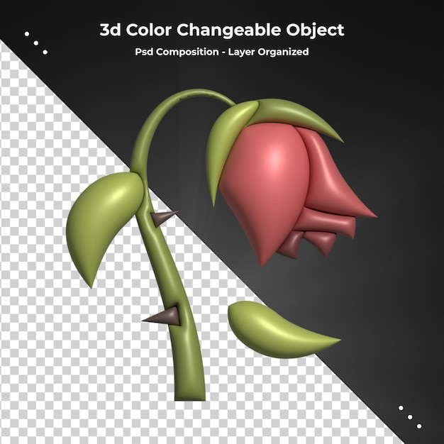 Fleurs Sauvages Rendu 3d Réaliste 3d Pour La Composition Psd