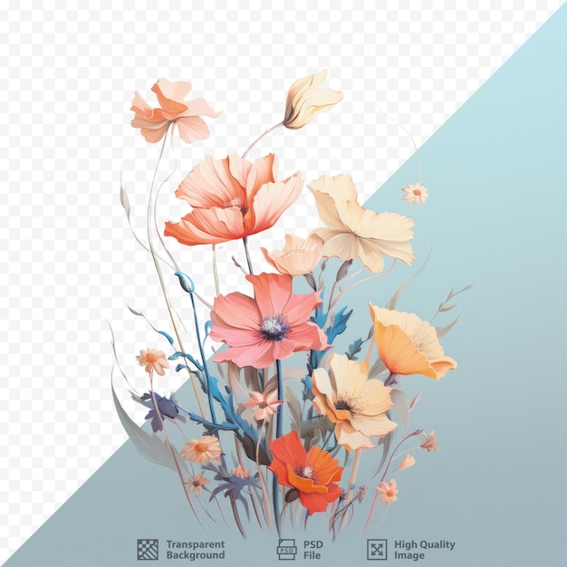 Des Fleurs Seules Sur Un Fond Transparent