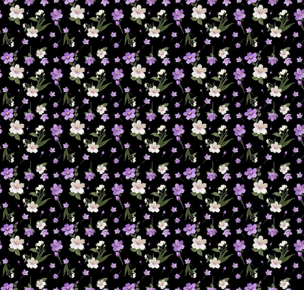 des fleurs violettes sur un fond noir
