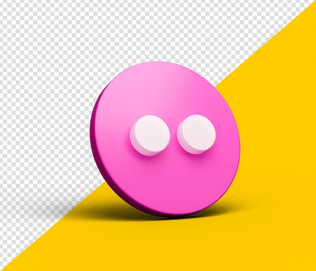 Flickr icono redes sociales Logo Flickr logo símbolo 3d transparente PSD