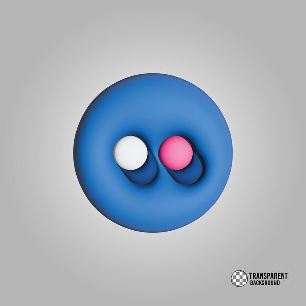 Flickr-Symbol isoliertes 3D-Rendering