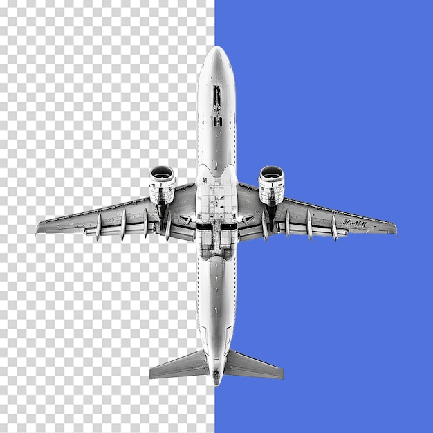 Fliegendes Flugzeug isoliert auf durchsichtigem Hintergrund