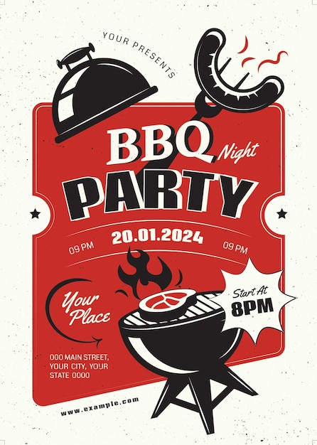Flieger für BBQ-Nachtfeiern