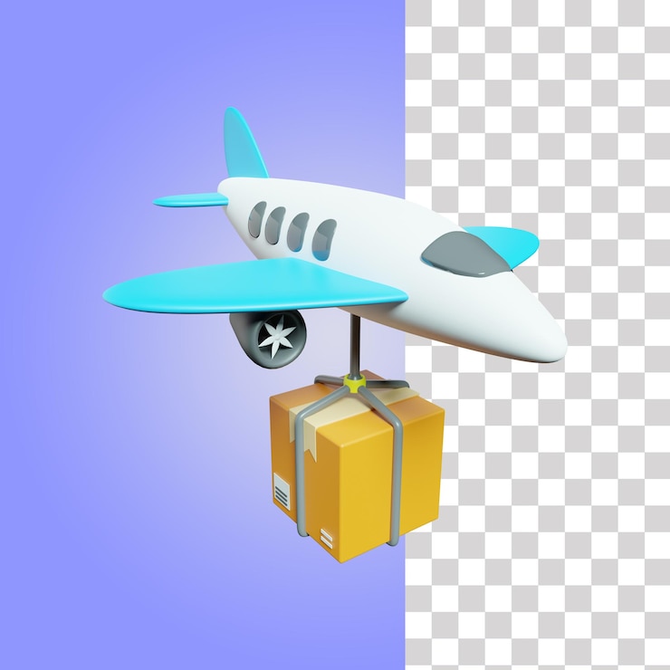 PSD flight delivery 3d icon