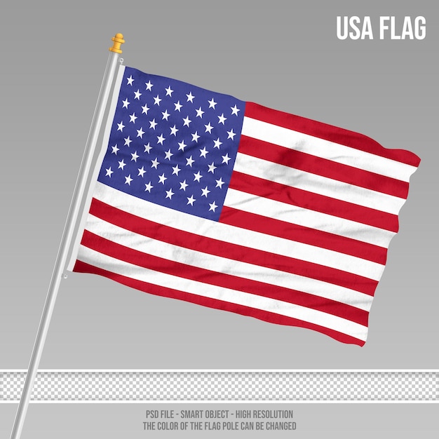 Flingue des États-Unis sur un poteau avec une texture de tissu
