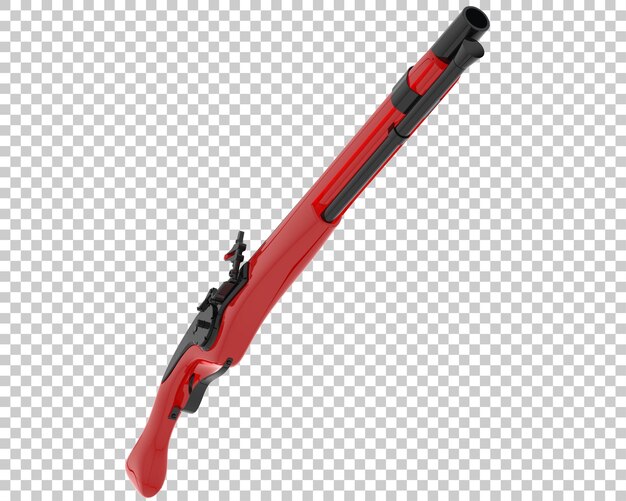 Flintlock británico en la ilustración de representación 3d de fondo transparente