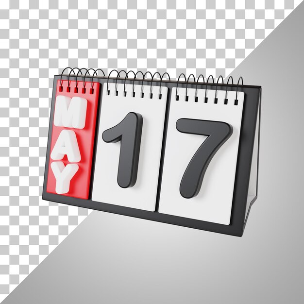 PSD flip desk kalender 17. mai 3d-rendering