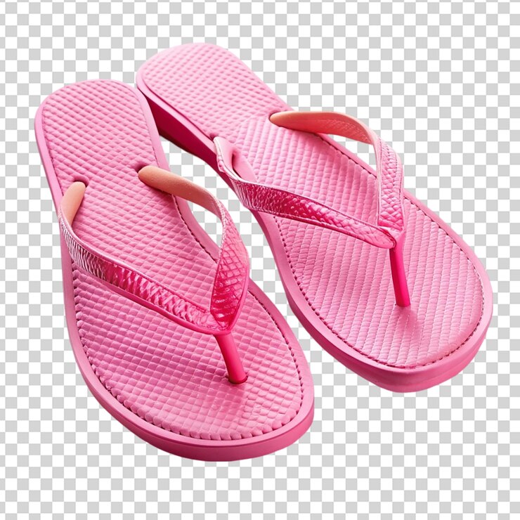 PSD flip flop rosado aislado sobre un fondo transparente