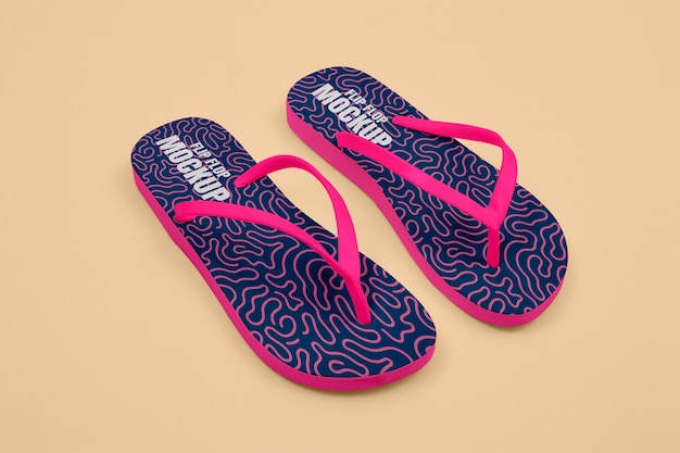 Flip Flops im hohen Winkel der Studioanordnung