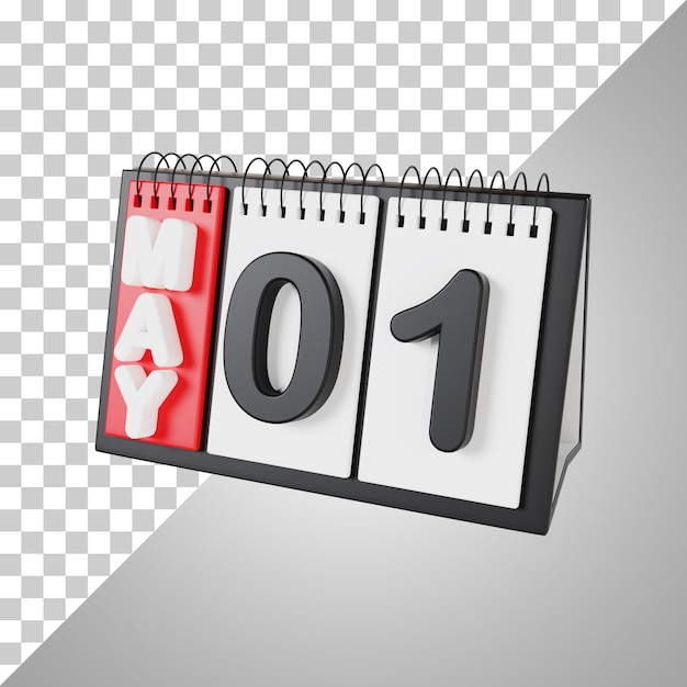 PSD flip tischkalender 1. mai 3d-rendering