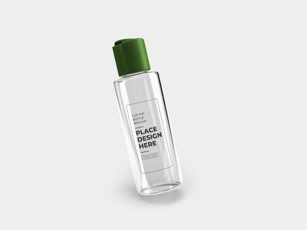 Flip top bottle mockup design