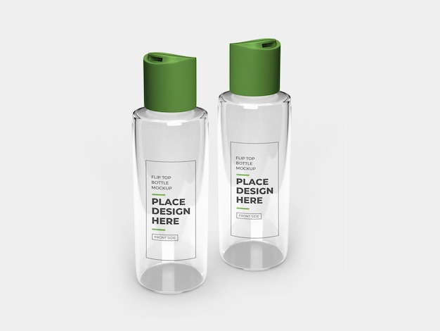 Flip top bottle mockup