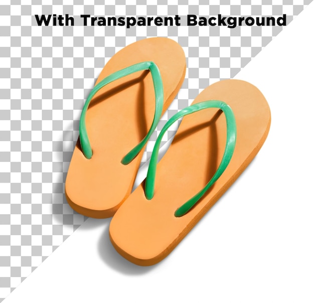 Flipflop o pantofola o pantofole da spiaggia colore arancione PNG PSD isolato su sfondo trasparente
