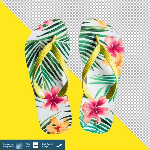 PSD flipflops de playa en un fondo blanco aislado fondo transparente png psd