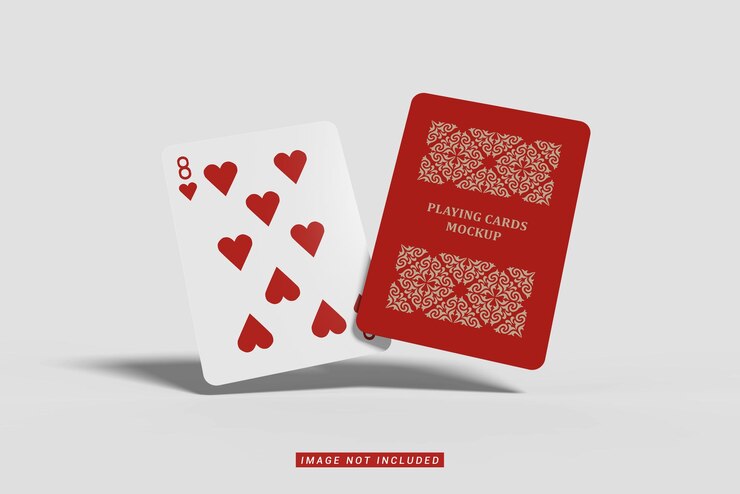 PSD floaitng de maquette de cartes à jouer doubles