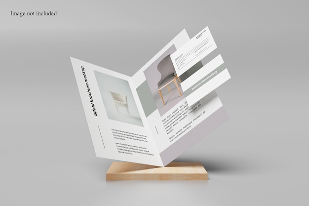 Floating bifold und visitenkarten-mockup