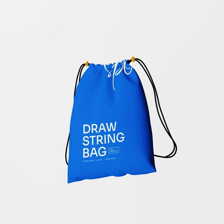 Floating Drawstring Bag Mockup for Branding