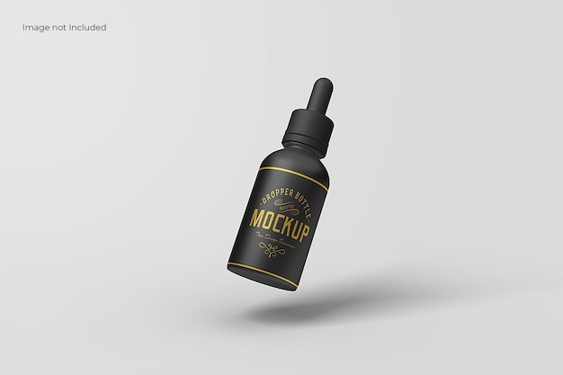 PSD floating dropper bottle mockup