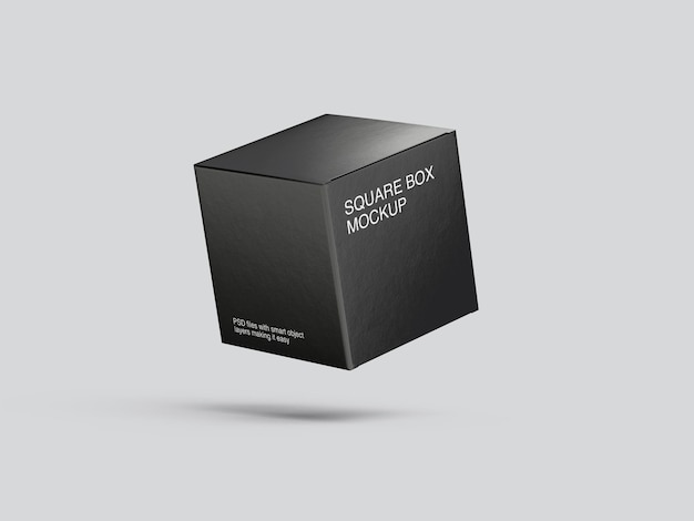 floating packaging box mockup