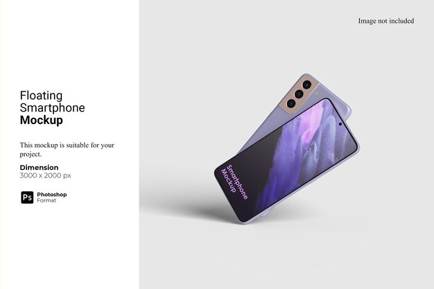 Floating smartphone mockup