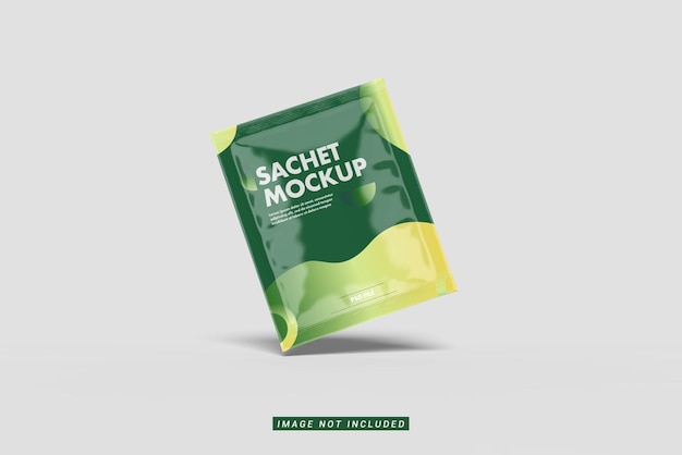 PSD floating von sachet mockup