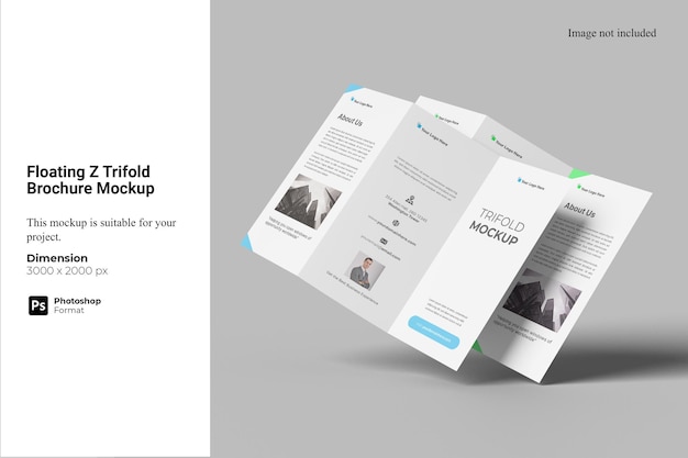 Floating Z Trifold Broschürenmodell