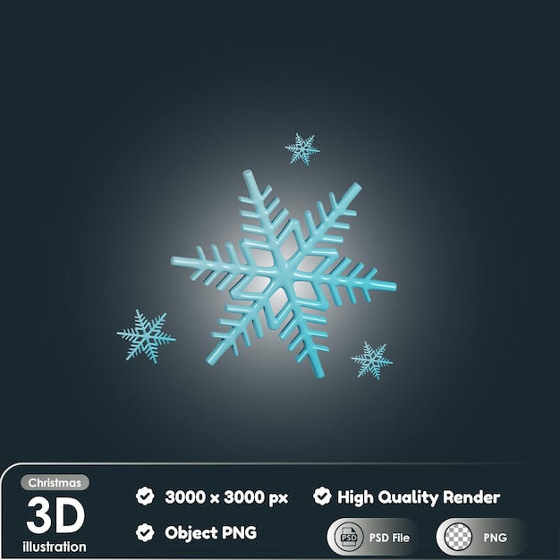 Floco de neve de natal 3d