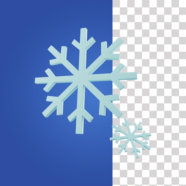 PSD un flocon de neige bleu avec le mot neige dessus