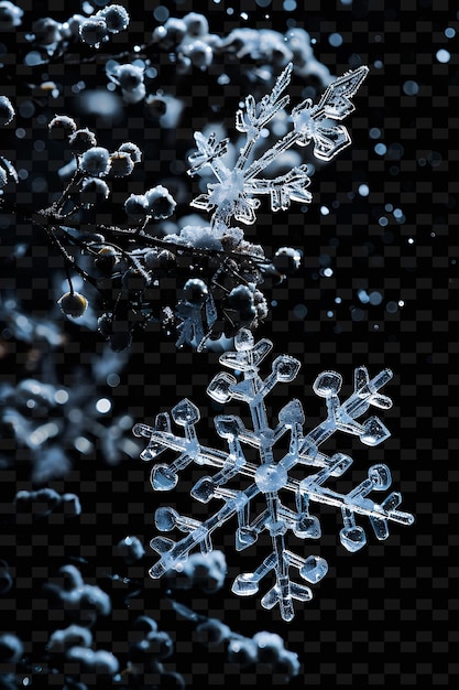 PSD un flocon de neige sur un fond noir